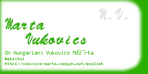 marta vukovics business card